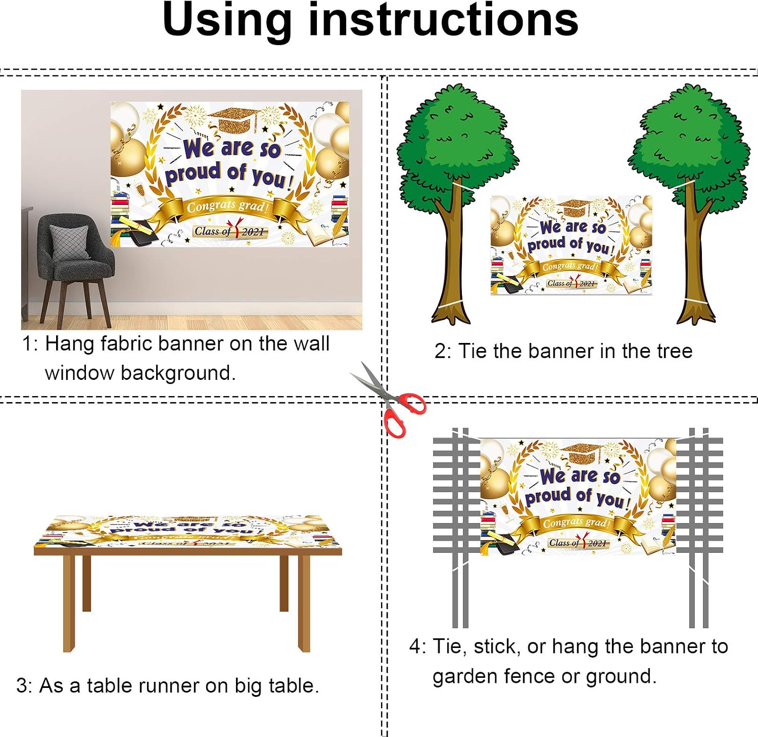 HOWAF Large Graduation Background Banner for Graduation Party Decoration 2023 - Image 5