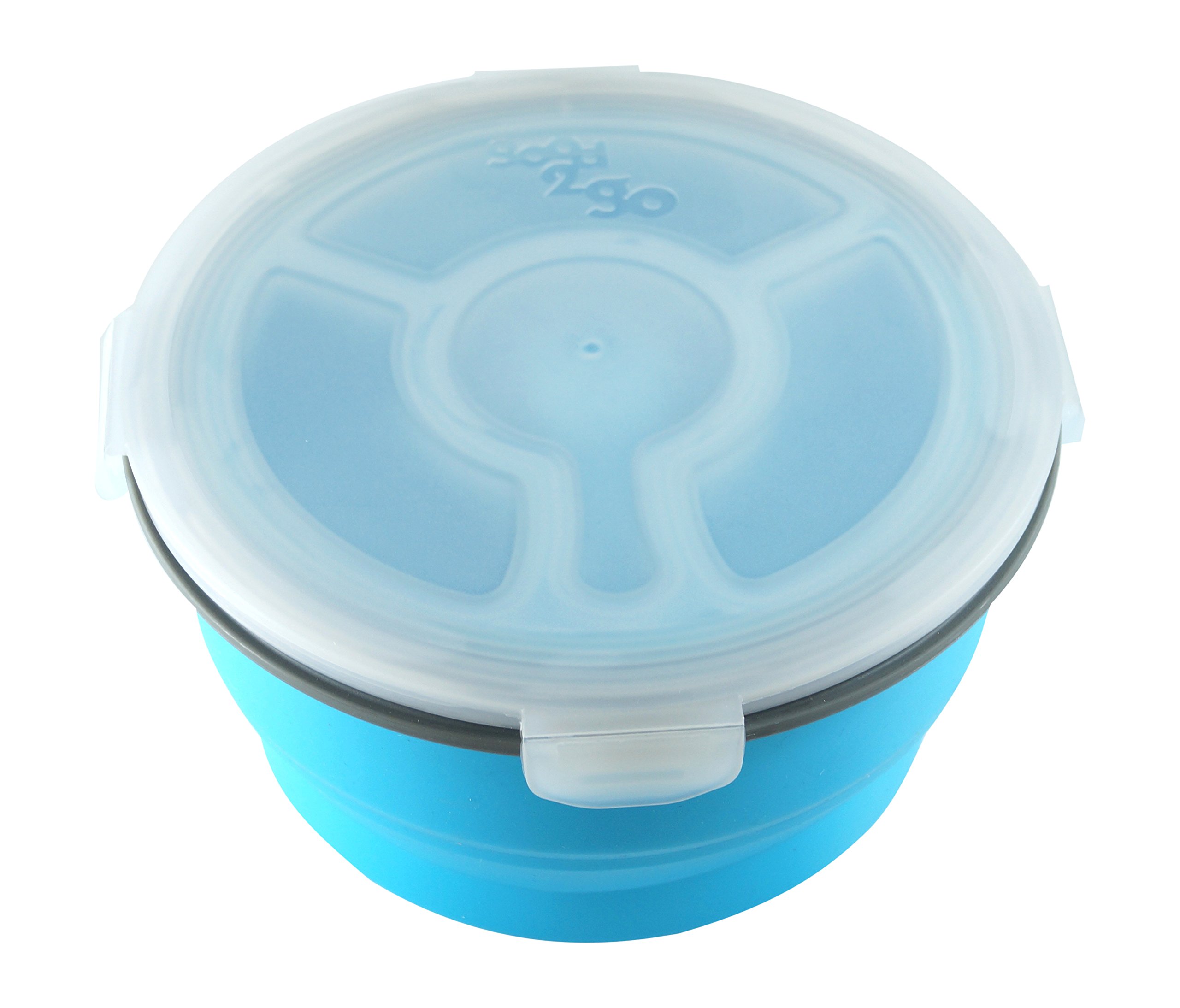 good2go Round Storage Container with Compartments - Blue, 1.8 L