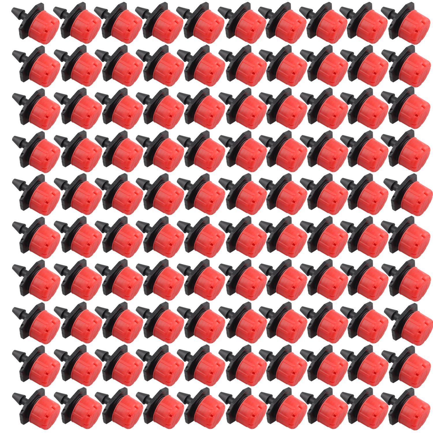 Futheda 100pcs 0-70L/h Plastic Adjustable Micro Drip Irrigation Watering Tool Anti-clogging Emitter Dripper