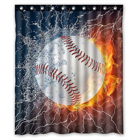 Baseball Grand Arena Waterproof Polyester Bathroom Shower Curtain