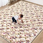Baby Play Mat - 71" X 59",Premium Thicker Foam Machine Washable, Extra Large Anti-Slip Soft Cushioning Foam Playmats for Babies and Toddlers, Foldable Baby Crawling Mat for Playpen