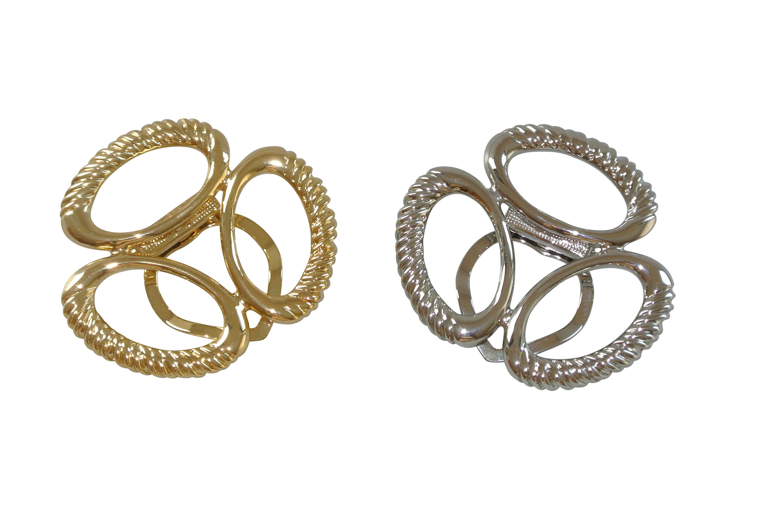 Inter Charms Scarf Ties (Set of 2) - Silver and Golden Coloured