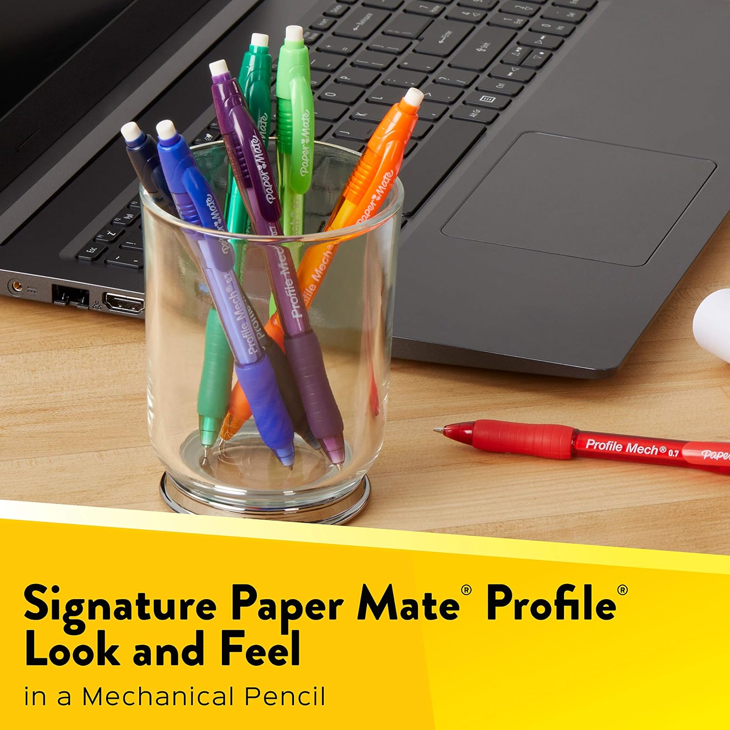 Paper Mate Profile Mech Mechanical Pencil Set, 0.7mm #2 Pencil Lead, Black Barrel, Great for Home, School, Office Use (36 Count) : Office Products