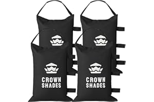 CROWN SHADES Sand Bags for Canopy Legs (120 LBS) Sandbags for Weight, Canopy Weights, Pop Up Tent Weights Bags, Black (Unfilled)