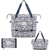 Orshawer Large Capacity Foldable Travel Bag Expandable Portable Carry on Bag Dry&Wet Separation Sports Duffel Bags