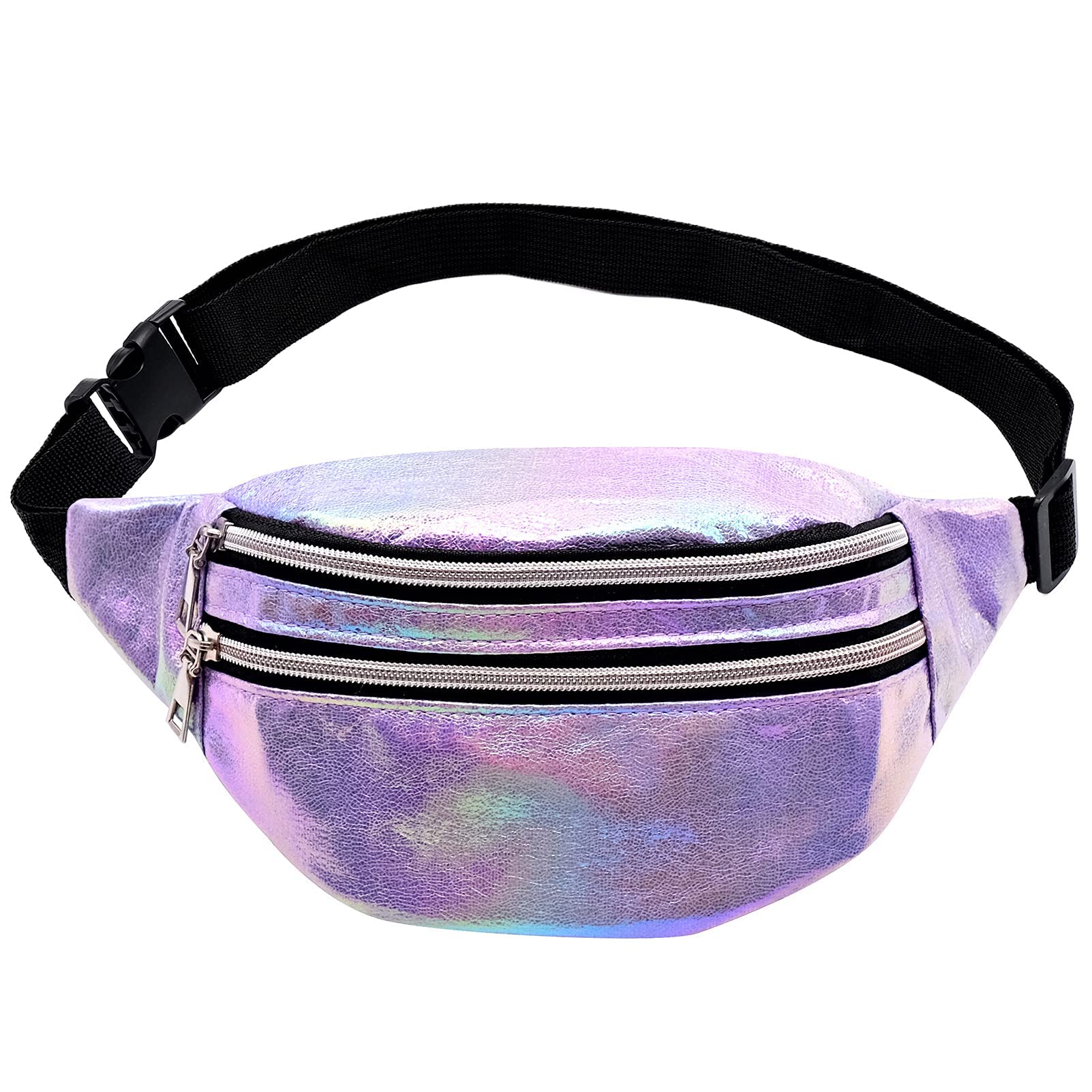 AMJKEJI Bumbag Fashion Fanny Pack with Adjustable Strap Waterproof Waist Bag for Girls Women Travel Party Shopping Running Hiking Cycling (Purple)