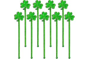 ROYER CORPORATION Royer 6-Inch Shamrock Swizzle Sticks – Set of 24 St. Patrick’s Day Cocktail Stirrers, Irish Party Supplies, and Shamrock Drink Accessories for Festive Celebrations