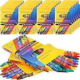 Loccmat Crayons 24 Pack 8 Colors, Bulk Crayons (192ct), Kids Party Favors & Classroom Supplies