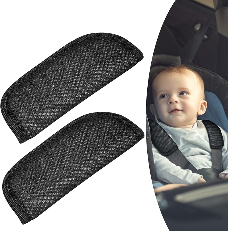 URAQT Baby Stroller Car Seat Strap Covers 2 Pack Black Universal