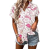 Western Shirt for Women Cowgirl Shirts Boho Graphic Button Down Country Concert Outfits Retro Cowboy Clothes Tops