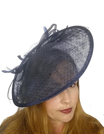 navy saucer hat