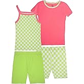 Fruit of the Loom Energize Girl's Snug Fit 4-piece Pajama Sleep Set