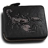 skneephate Zipper Wallet For Men,Men's Leather Wallets With Coin Pocket,Extra Capacity,RFID Blocking,Gifts for Him Husband (black)