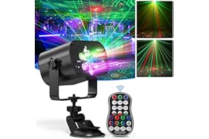 FODEXAZY Party Lights DJ Disco Lights, RGB UV DJ Lighting Battery-Powered, Remote Disco Light Sound Activated Flash Lights Stage Lights for Dance Bedroom Karaoke KTV Wedding