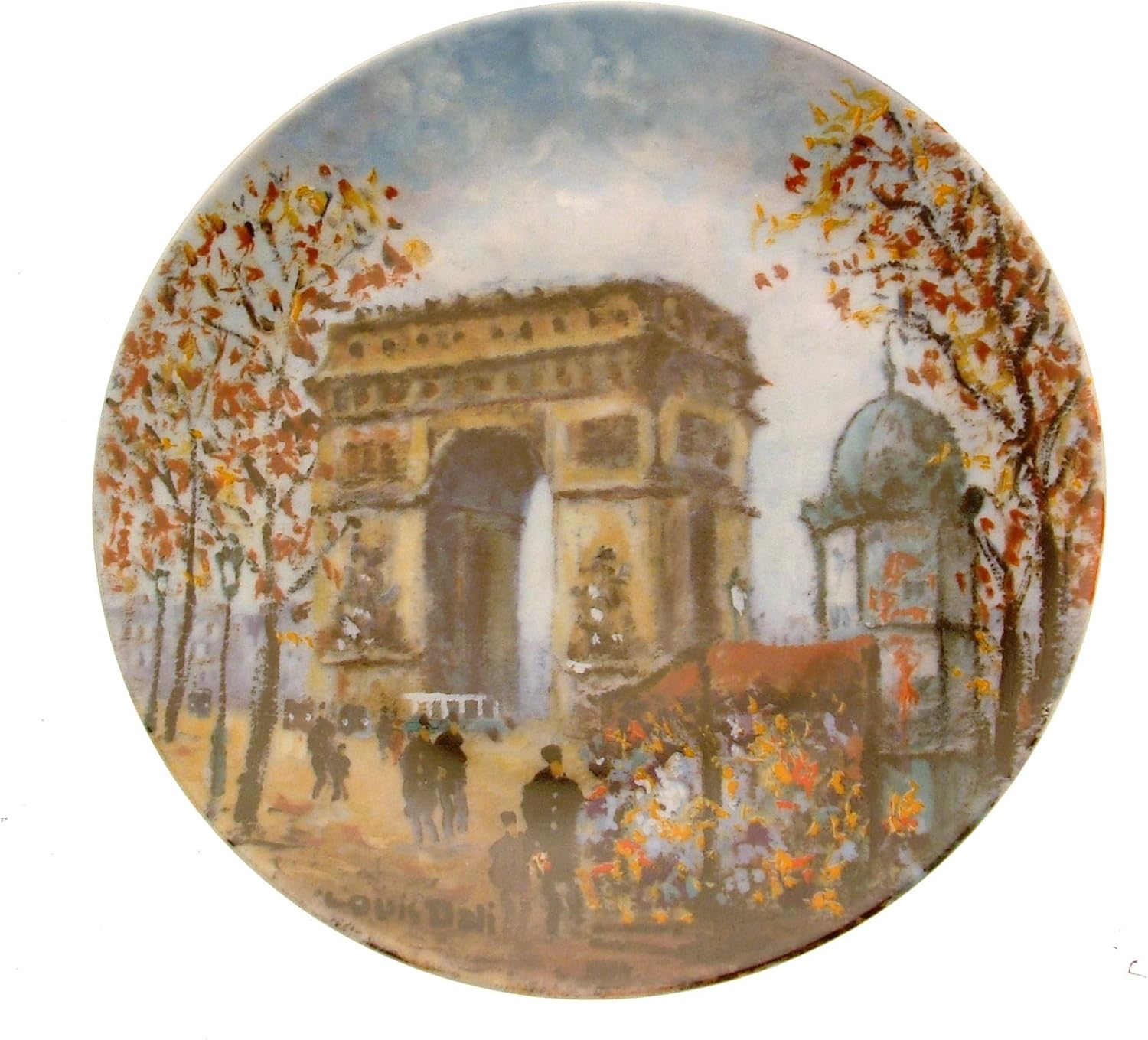 Amazon Com Bradford Exchange Limoges L Arc De Triomphe La Ville De Paris Par Louis Dali Plate Jr22 Home Kitchen