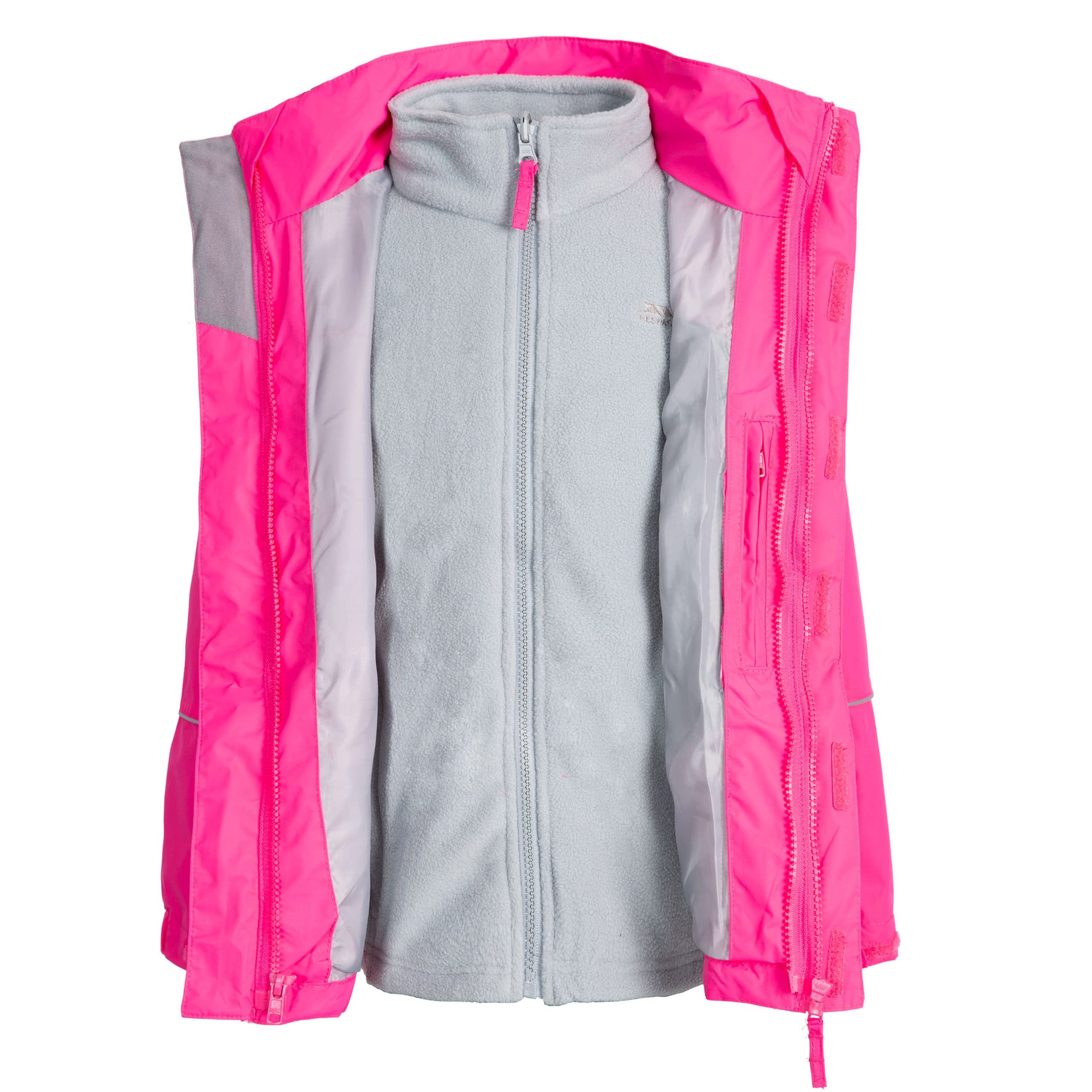 Trespass Kids Prime II Waterproof 3-in-1 Winter Jacket - Fuchsia, Size 2/3