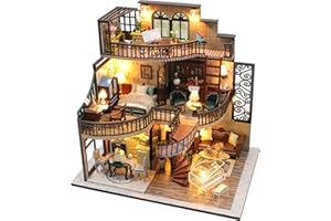 RHZN Miniature House Kit, Dollhouse Kit, Miniature Kit, DIY Mini House Building Kit for Adult Teen, Victorian