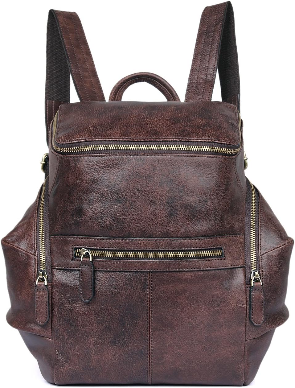 Clean Vintage Brown Leather Backpack for men, Laptops/Computer Office Bag/Backpacks for Women