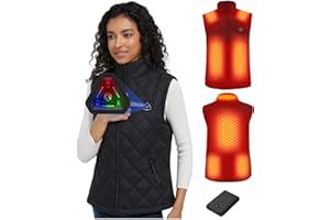 CYCYHEAT Heated Vest for Women and Men - Quilted Lightweight Heating Jacket Coat, Upgraded 7.4V 10000 mAh Battery Pack