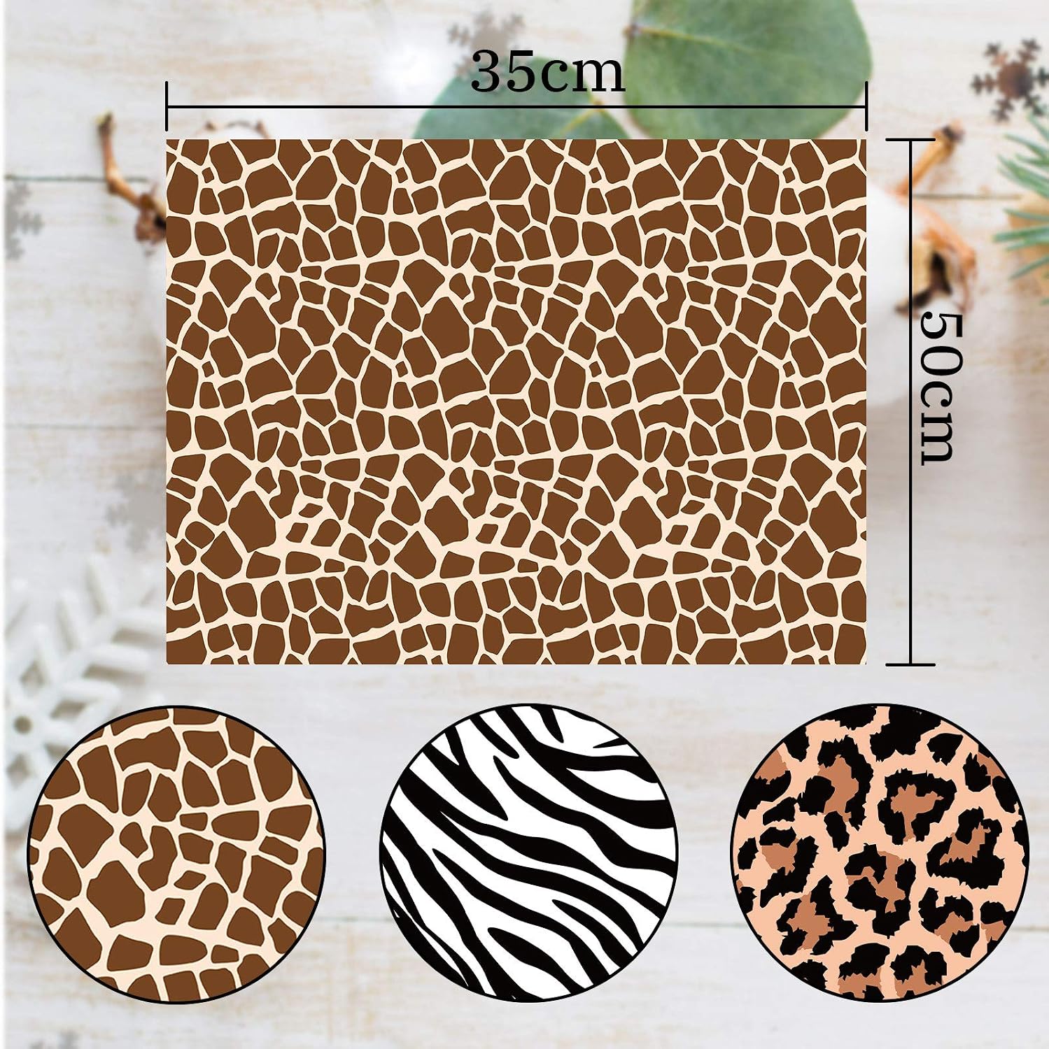 Whaline Animal Skin Print Tissue Paper 90 Sheets Leopard, Zebra - Image 3