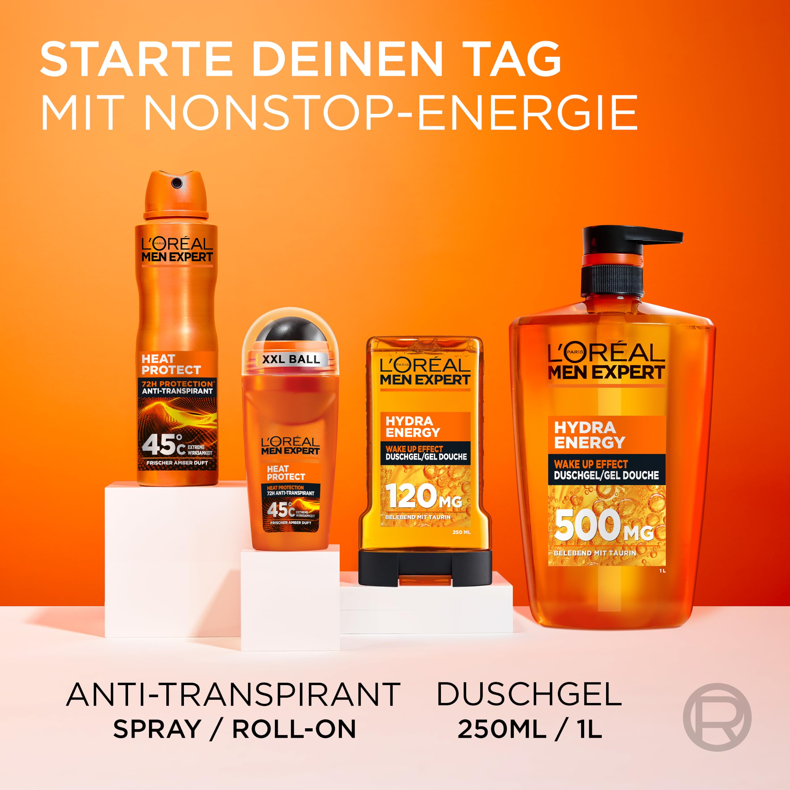 L'Oréal Men Expert 1L Duschgel und Shampoo für Männer, 3-in-1 Duschbad zur Reinigung von Körper, Haar und Gesicht, Herren Körperpflege für langanhaltende Frische mit Taurin, Hydra Energy, 1x1000 ml 7