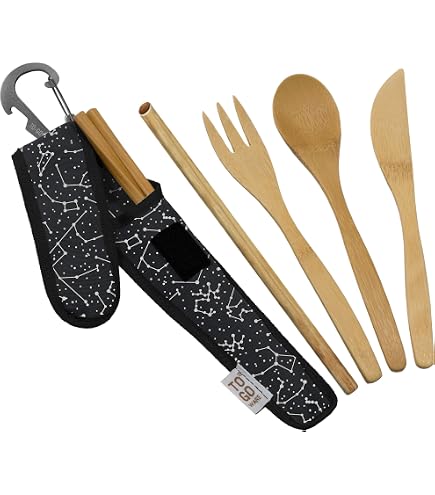 Amazon.com: TO GO WARE Premium Reusable Bamboo Utensil Travel Set