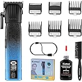 KEMEI 8550 Professional Hair Clippers for Men, Cordless Barber Clippers with LED Display, 9000 RPM Hair Trimmer with Ceramic & Powder Metallurgic Blades, 2500 mAh Hair Clipper for Barbers Haircut Kit