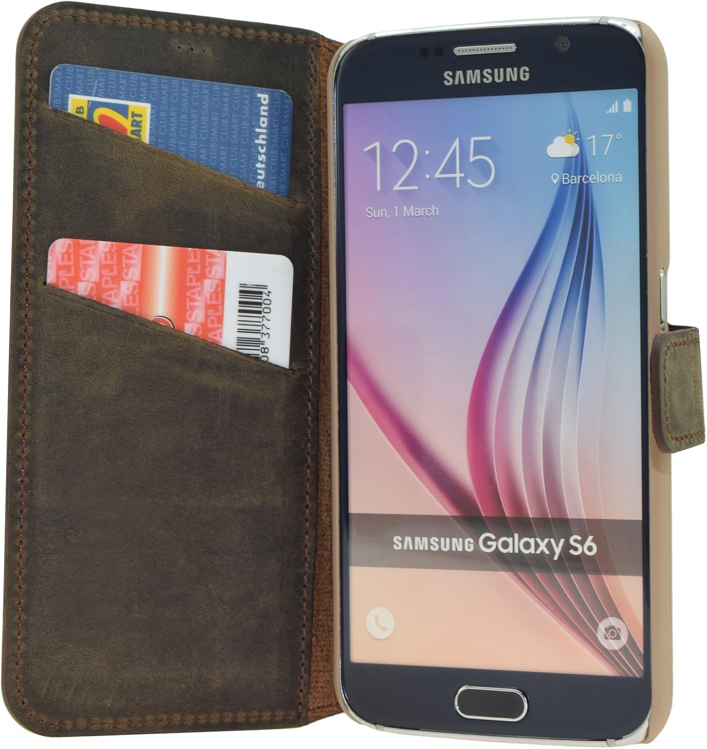 Original Suncase book-style leather case for Samsung Galaxy S5, S6, S6 Edge, S7, S7 Edge - Image 3
