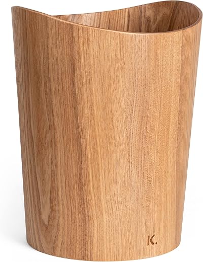 Kazai Real Wood 9L Waste Paper Bin Börje Ash Office Home