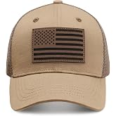 American Flag Trucker Hat - Snapback Hats for Men Women Baseball Cap - Breathable Mesh &amp; Adjustable Fit for Casual Wear
