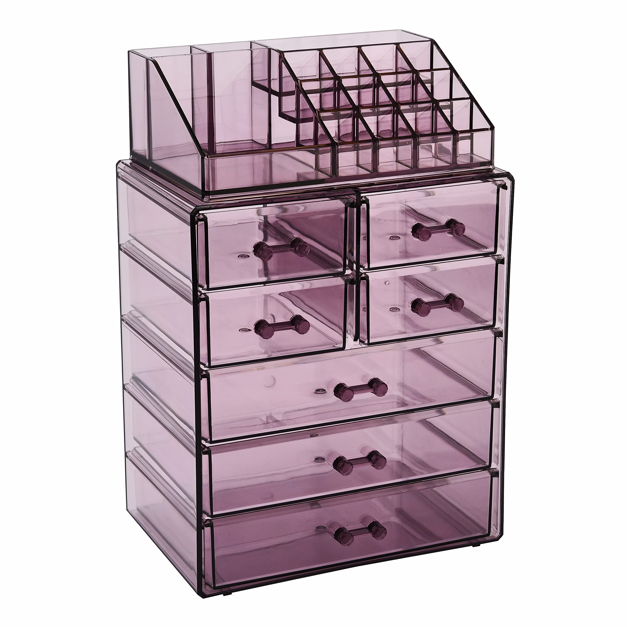 Photo 1 of *spare parts* ZHIAI Cosmetic Makeup and Jewelry Storage Case Display - Spacious Design - Great for Bathroom, Dresser, Vanity and Countertop (1 Top 7 Drawers, Purple)