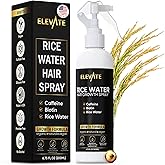 Elevate Rice Water Hair Growth Spray - Infused with Biotin, Caffeine & Aloe Vera for Thicker, Longer, Softer Hair - Fermented Leave In Mist for Thinning, Damaged Hair - Vegan & Non-Greasy