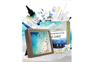 iLAND Crafts for Adults Resin Art Kit DIY Beach Ocean Themed Crafting Adult Girls Night Craft Making Set Date Night Painting Kit for Couples Unique Christmas Gifts for Crafty Women Teen Girls Romantic