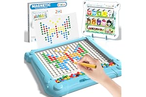 CI VETCH 2-IN-1 Large Magnetic Drawing Board for Toddlers Kids, Magnetic Color and Number Maze, Magnetic Dot Art Board for Kids, Montessori Education Travel Toys for Kids Boys Girls Age 3 4 5 6 7 8 Years Old