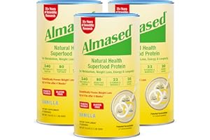 Almased Vanilla Meal Replacement Shake - Low-Glycemic High Plant Base Protein Powder- Nutritional Weight Health Support Supplement - Vanilla Flavor - 17.6 oz (1.1 Pound (3 Pack))