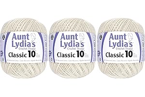 3-Pack - Aunt Lydia's Classic Crochet Thread - Natural - Size 10 Value Pack - 1000 Yards Each
