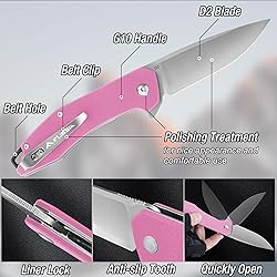 FLISSA Pocket Knife, Folding Tactical Knife with