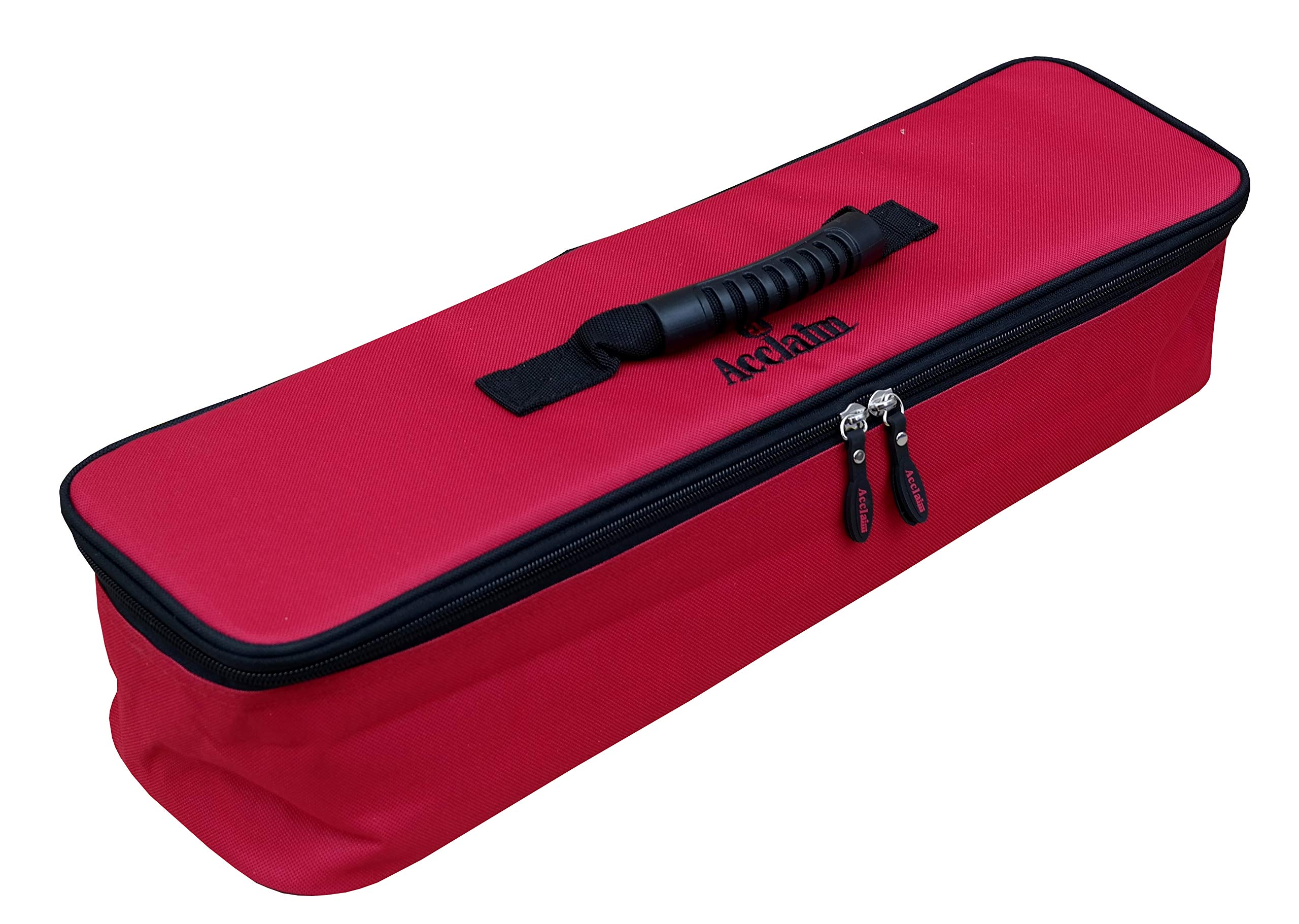 Acclaim Pisa Heavyweight Nylon Four Bowl Level Lawn Flat Green Short Mat Bowls Bag With Removable Dividers (Red)