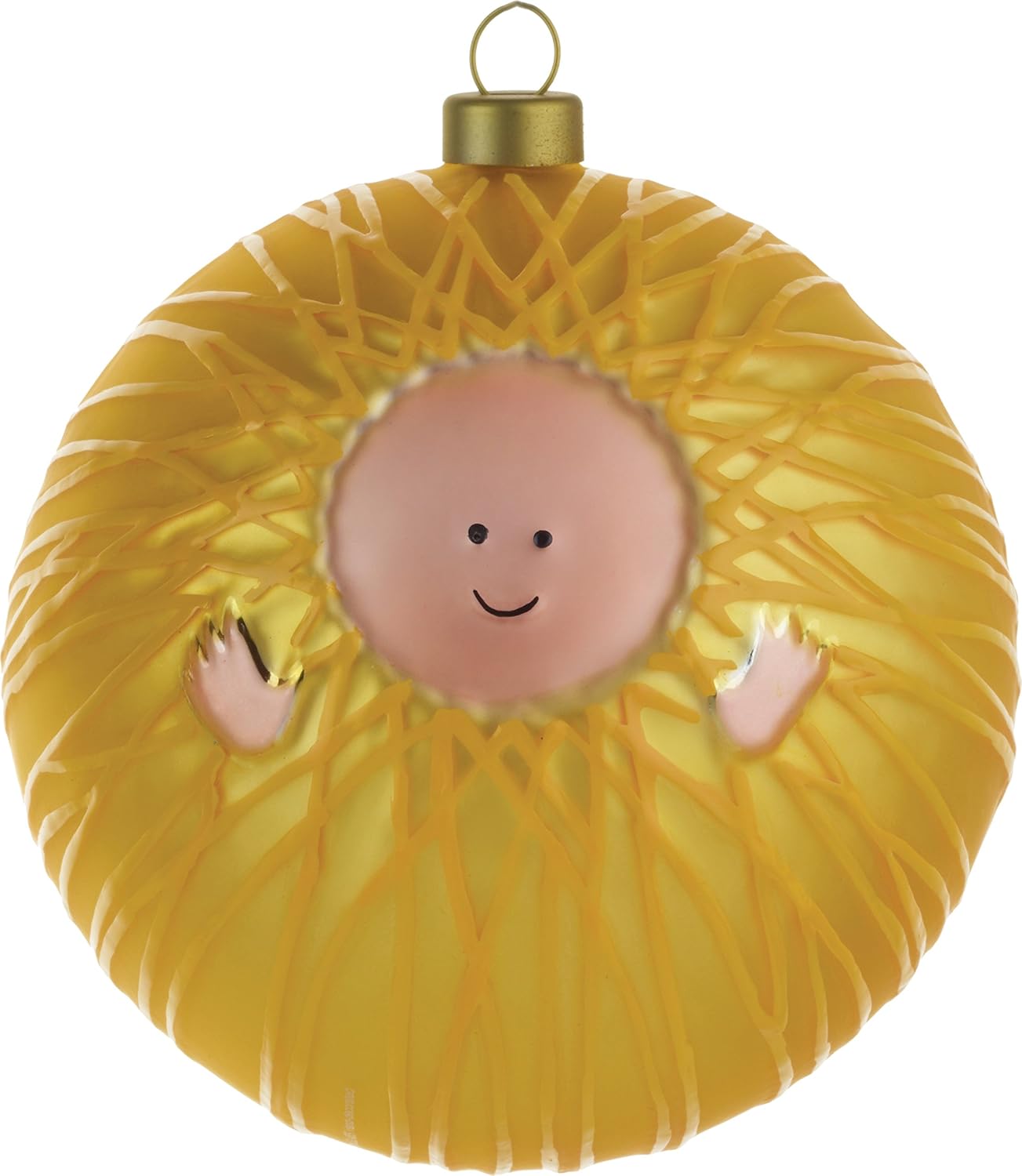 Alessi AMJ13 1 Gesù Bambino Christmas bauble in blown glass, Set of 4, Hand-decorated, White, 9.00 x 9.00 x 19.50 cm