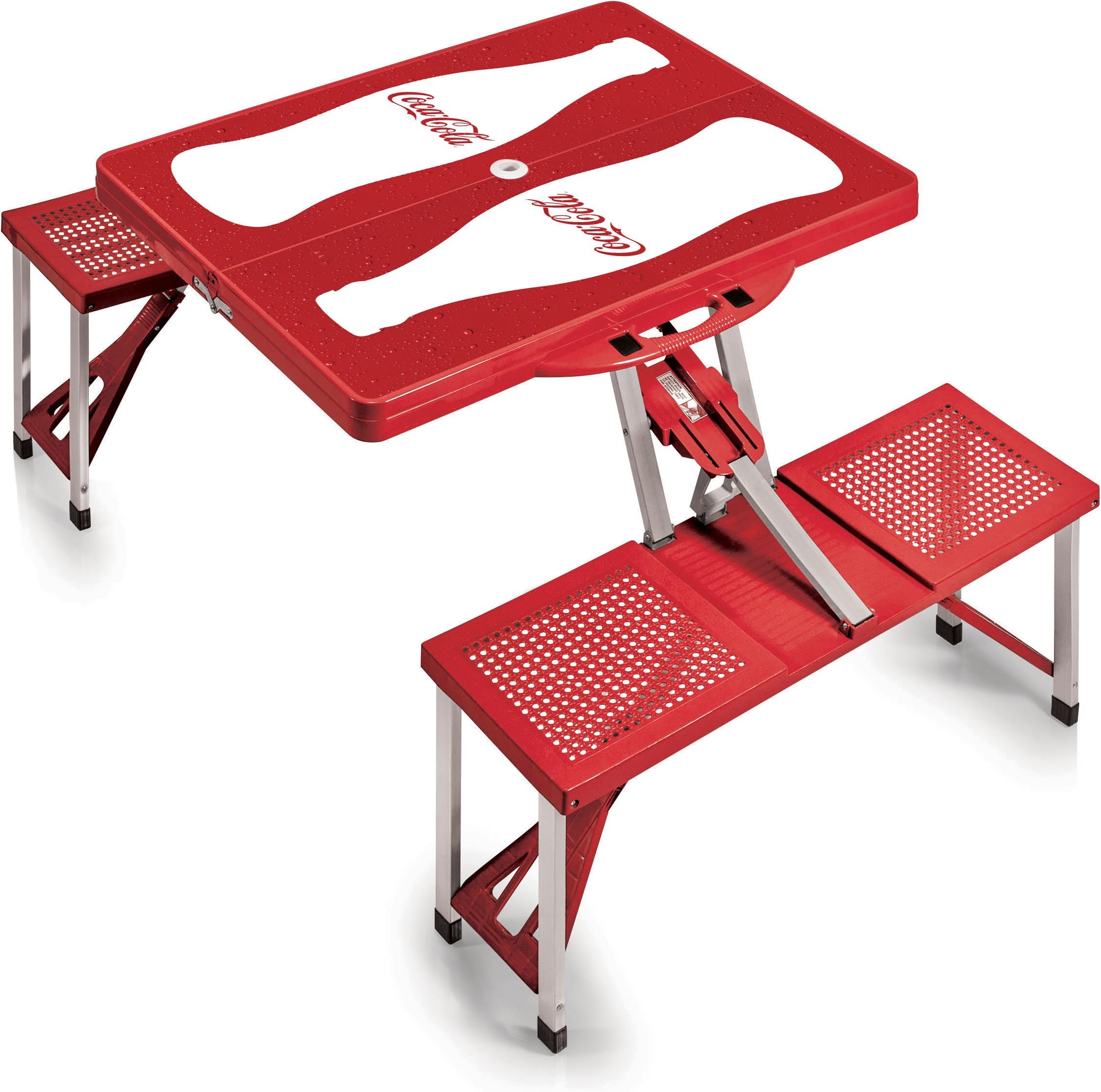 PICNIC TIME Coca-Cola Portable Picnic Table with Seating for 4, Bottle Print
