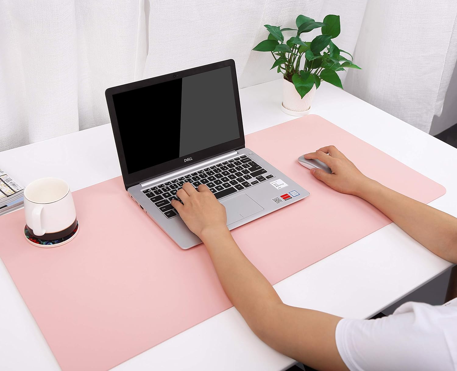 Writing Desk Pad Protector, YSAGi Anti-Slip Thin Mousepad for Computers, Office Desk Accessories Laptop Waterproof Desk Protector for Office Decor and Home (Pink, 35.4" x 17") : Office Products