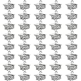 Tupalizy 40PCS Mini 2024 Year Charms Graduation Cap Decorations Metal Tassel Charm Pendant for Graduation Tassels Keychains Bracelets Necklaces Earring Jewelry Making DIY Crafts Party Supplies