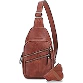 JESSIE & JAMES Jeannie Unisex Multi-Pocket Concealed Carry Sling Bag Crossbody Backpack Purse - Brown