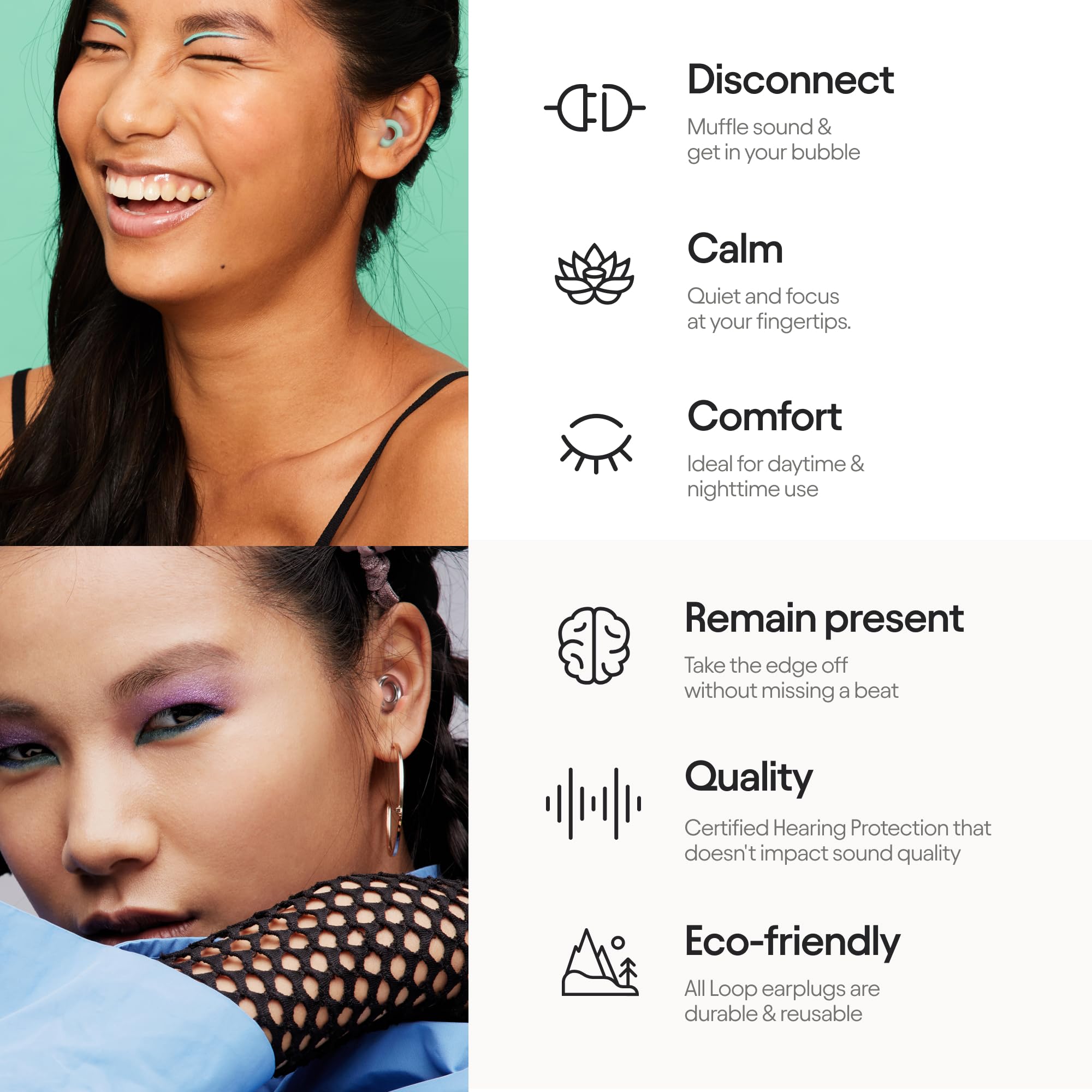 Loop Earplugs Day & Night Bundle (2-Pack) – Loop Quiet + Loop Experience | Reusable Ear Plugs for Sleep, Noise Sensitivity, Music & More | 26 dB/18 dB Noise Reduction
