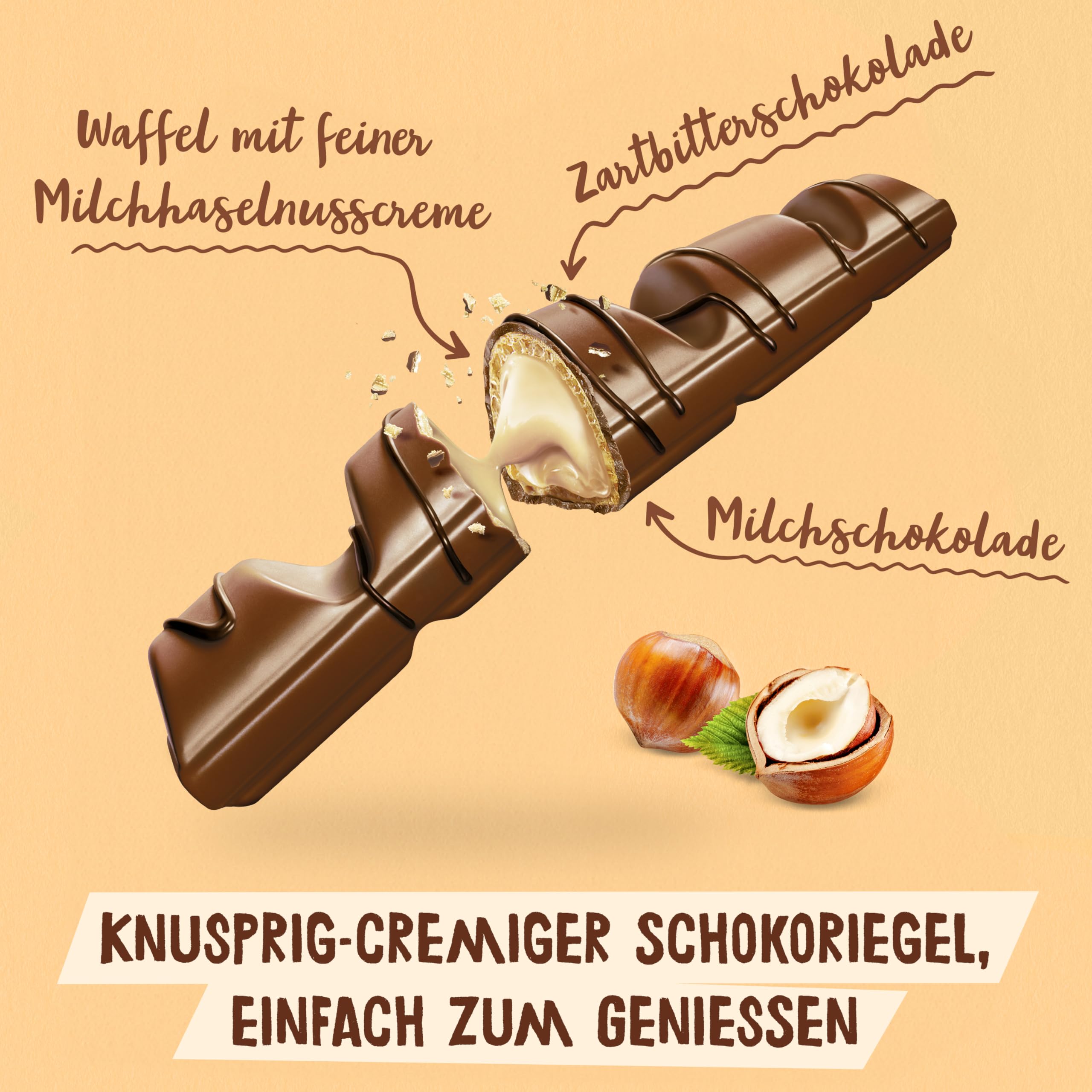 kinder bueno Big Pack – Schokoriegel mit knuspriger Waffel, Milch-Haselnuss-Creme & zarter Vollmilchschokolade – Süßigkeiten für Fasching – 1 Packung mit 10 einzeln verpackten Riegeln (10 x 21,5 g) 3