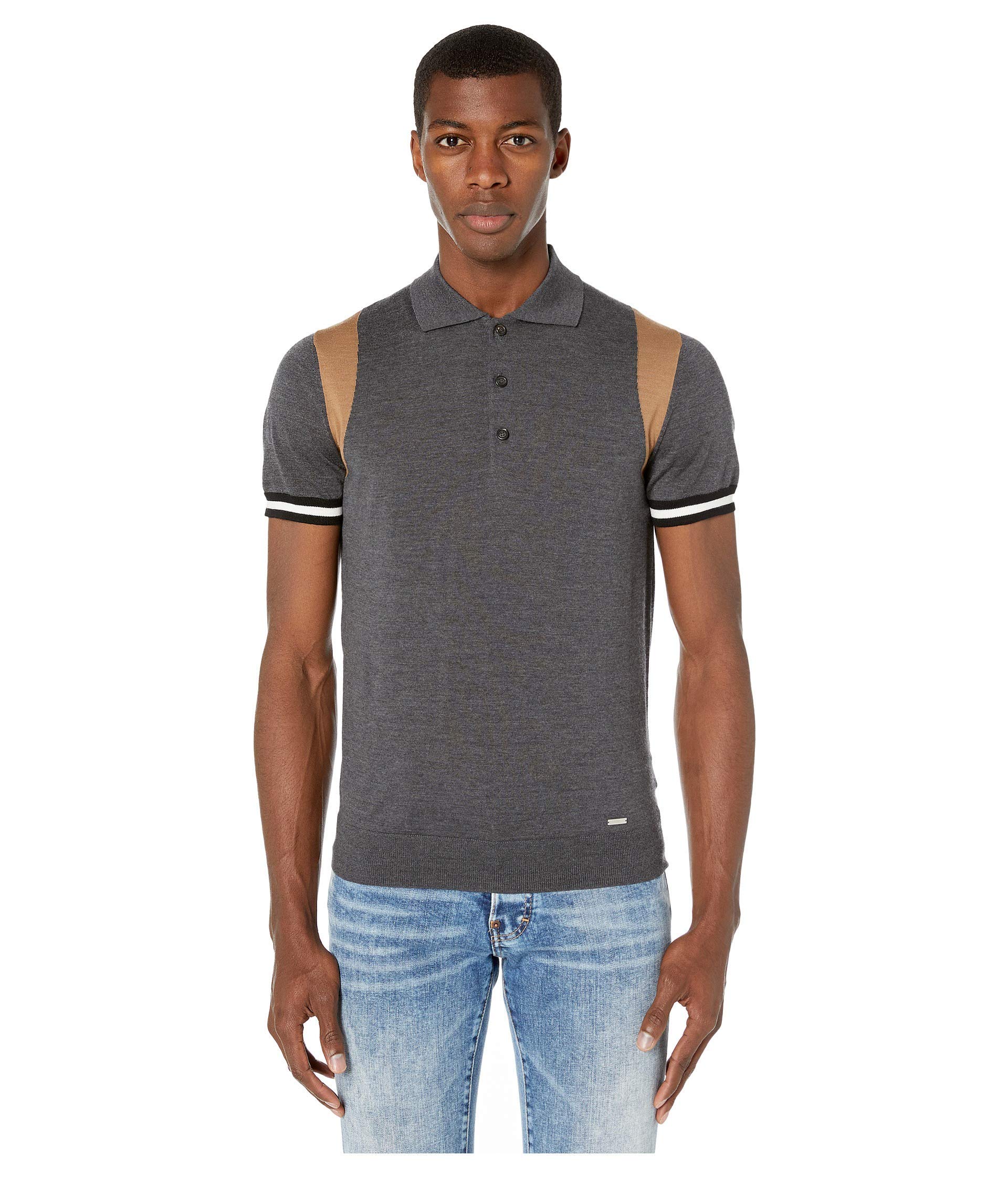 DSQUARED2 Men's Stripe Detail Polo Sweater