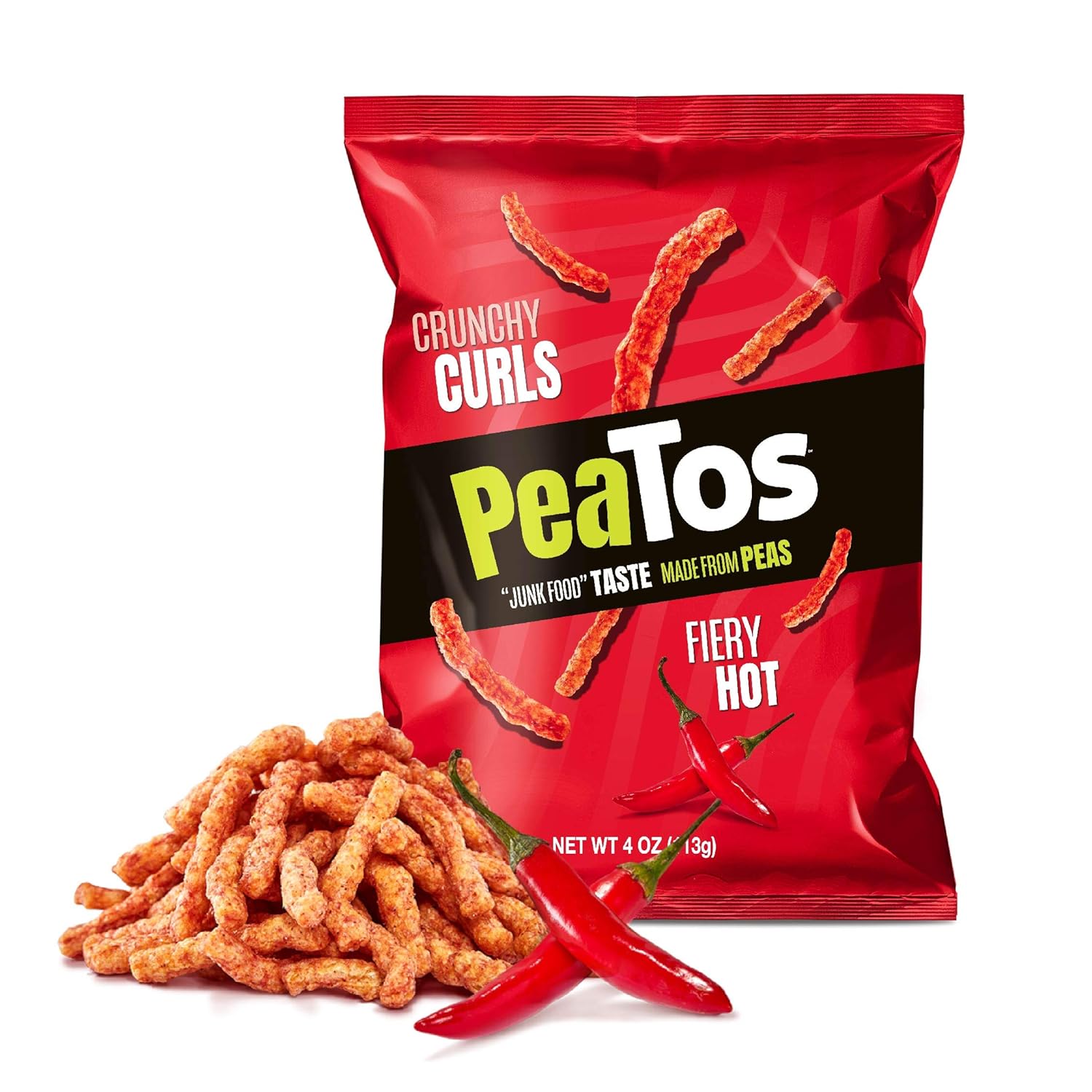 PeaTos Crunchy Hot Curls, Fiery Hot 