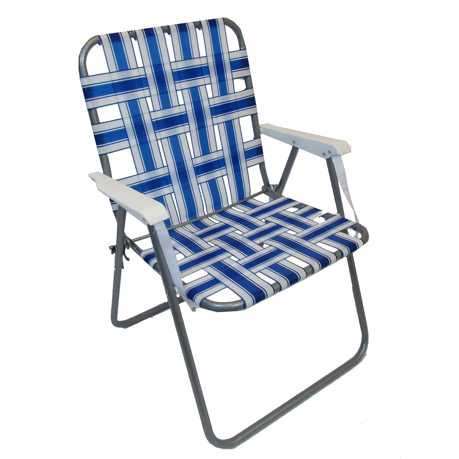 Traditional Lawn Web Chair With Carry Strap Blue Patio Dining