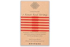 Shonyin 7 Knots Red String Bracelet Good Luck Protection Gift Kabbalah Thread Handmade String Bracelets for Women Men Family