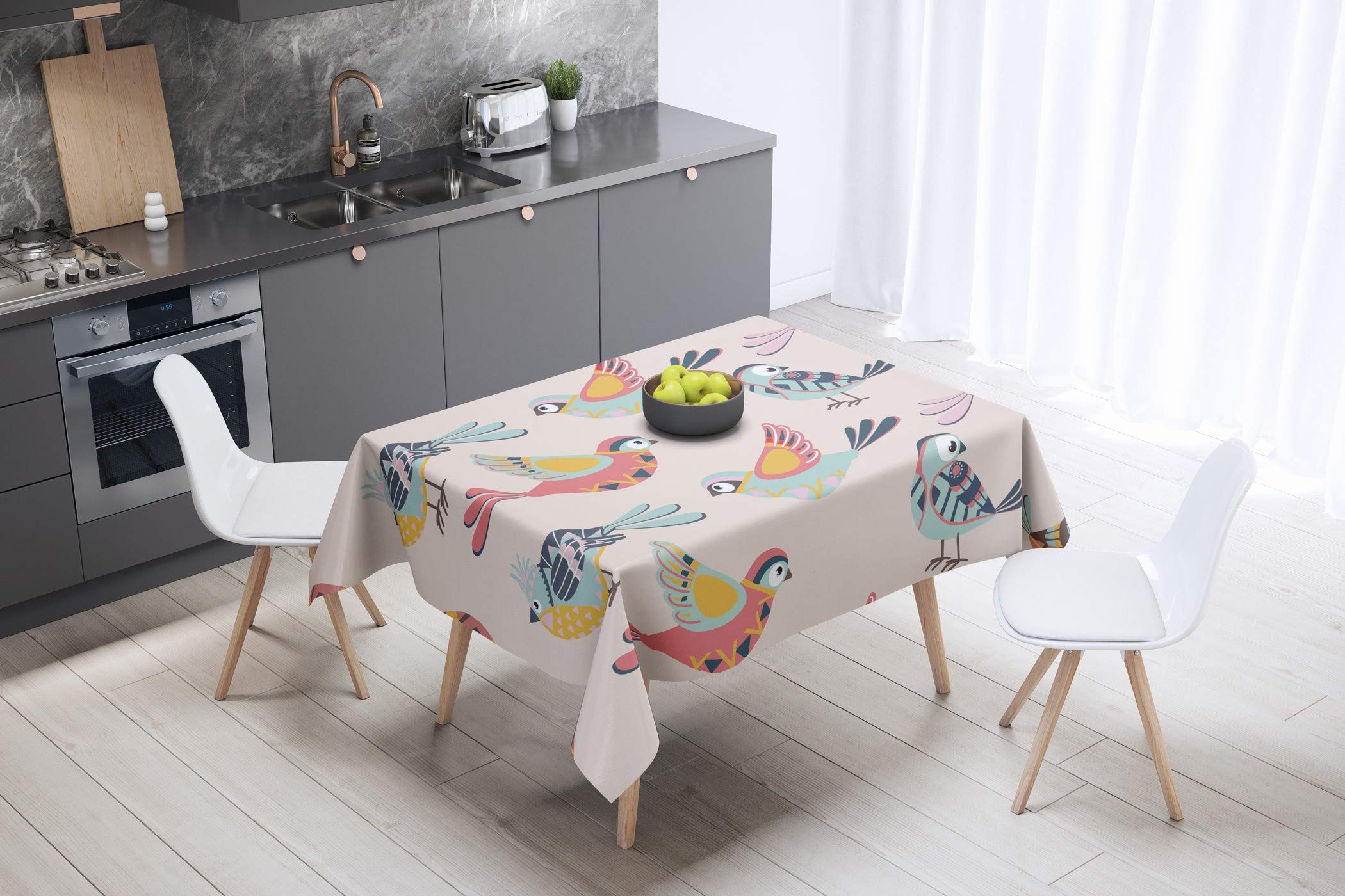 Bonamaison Kitchen Decoration, Tablecloth, 140cm x 140cm - Designed and Manufactured in Turkey
